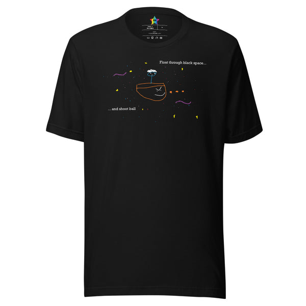 Float through black space & Shoot ball Shirt (Black)